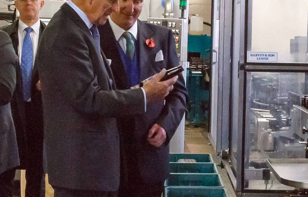 HM The Queen and HRH the Duke of Edinburgh Harvey's Brewery 2013