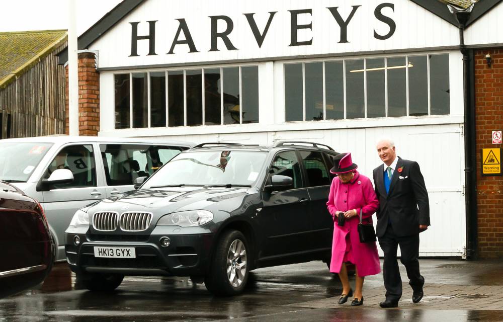 HM The Queen and HRH the Duke of Edinburgh Harvey's Brewery 2013